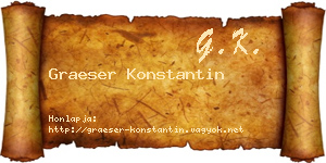 Graeser Konstantin névjegykártya